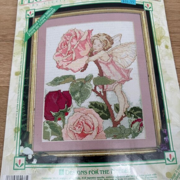 Cicely Mary Barker Flower VTG The Rose Fairy Cross Stitch Kit 5537 NEW SEALED - Picture 4 of 6